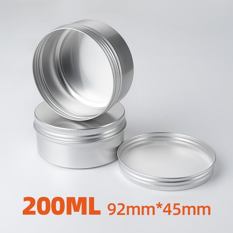200 g Cutie din aluminiu sigilată, argintie – Ceară auto, Săpun cu ulei de cal, Cremă cosmetică în cutie metalică