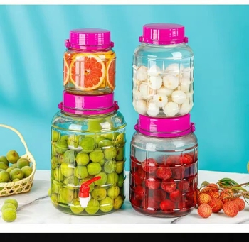 Borcan de sticlă sigilat, rotund, 5 L sau mai mult, pentru fermentare și murături