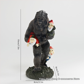 Ručna izrada smolne figurice: gnom, orangutan i medvjed, za unutarnju i vanjsku dekoraciju