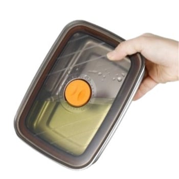Cutie pentru alimente din oțel inox cu capac, pentru frigider și congelator, cutie pentru prânz