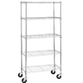 Raft metal cu roți, 5 etaje, în stil nordic, pentru bucătărie și dormitor