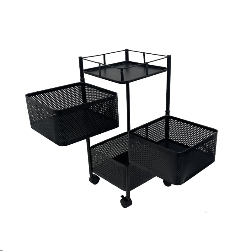 Raft de depozitare pentru bucătărie, cu mai multe niveluri, pe roți