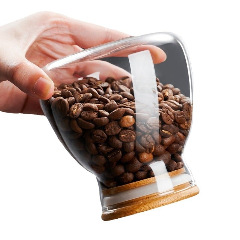Recipient din sticlă borosilicat de înaltă calitate, capac din bambus Transparent, 800-1000 ml, recipient de depozitare pentru ceai, rezistent la umezeală
