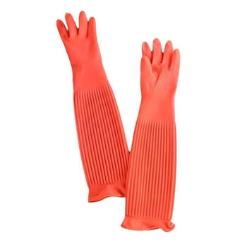 Mănuși din latex impermeabil, lungi, pentru uz casnic, ideale pentru spălat vase în timpul iernii și treburile bucătăriei.