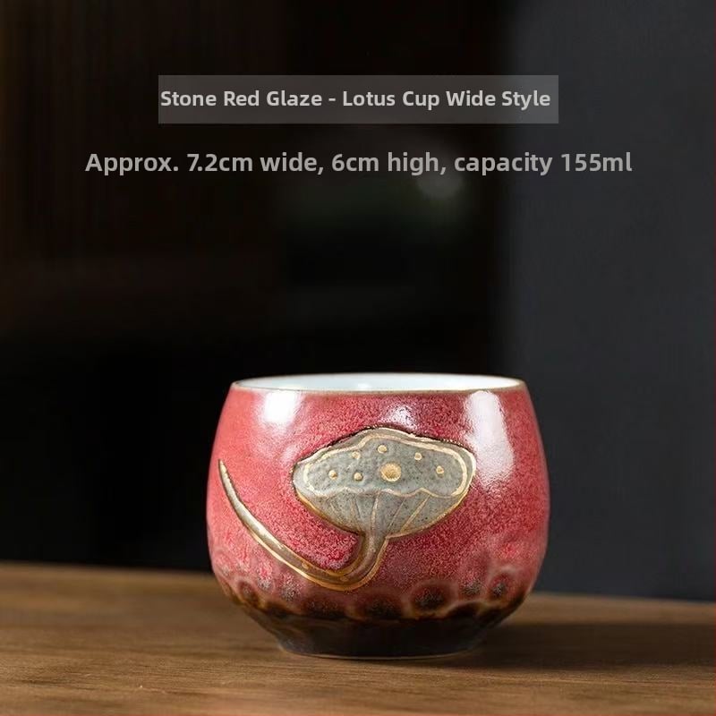 Set de cești de ceai pentru cuplu din porțelan cu glazură roci, cu o ceașcă principală — stil antic kiln Kung Fu ceai