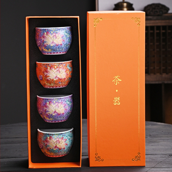 Set de ceai Phoenix Tail din ceramică emailată — ceașcă unică, ceremonial de ceai