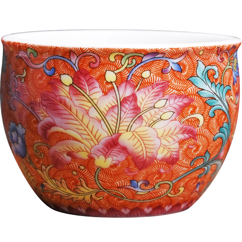 Set de ceai Phoenix Tail din ceramică emailată — ceașcă unică, ceremonial de ceai