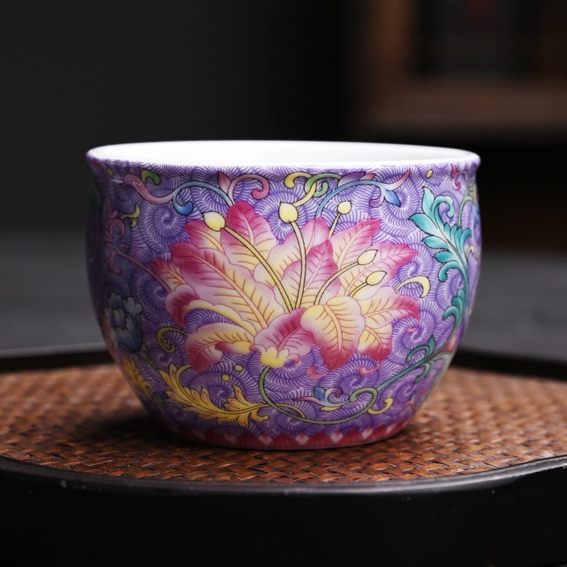 Set de ceai Phoenix Tail din ceramică emailată — ceașcă unică, ceremonial de ceai