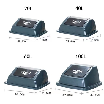 Coș de gunoi din plastic cu capac basculant, exterior, pentru uz comercial/oficiu.