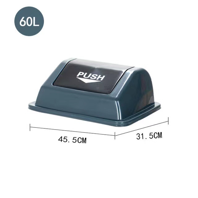Coș de gunoi din plastic cu capac basculant, exterior, pentru uz comercial/oficiu.