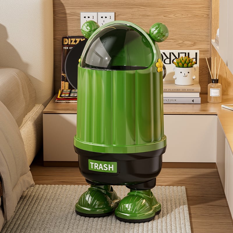 Coș de gunoi pentru uz casnic, capac mare, etanș, impermeabil, 10 L, cilindru rotund din plastic