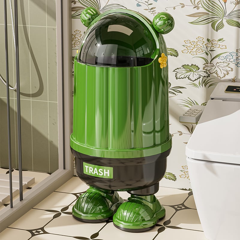 Coș de gunoi pentru uz casnic, capac mare, etanș, impermeabil, 10 L, cilindru rotund din plastic
