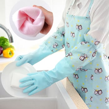 Mănuși de spălat vase, lungi, calde și impermeabile, pentru bucătărie, toamnă-iarnă, antiderapante și durabile