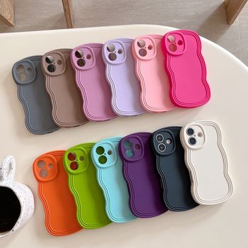 Carcasă TPU pentru iPhone în stil Ins, design minimalist de nișă, husă moale cu margine ondulată, protecție anti-cădere, anti-amprentă, finisaj mat