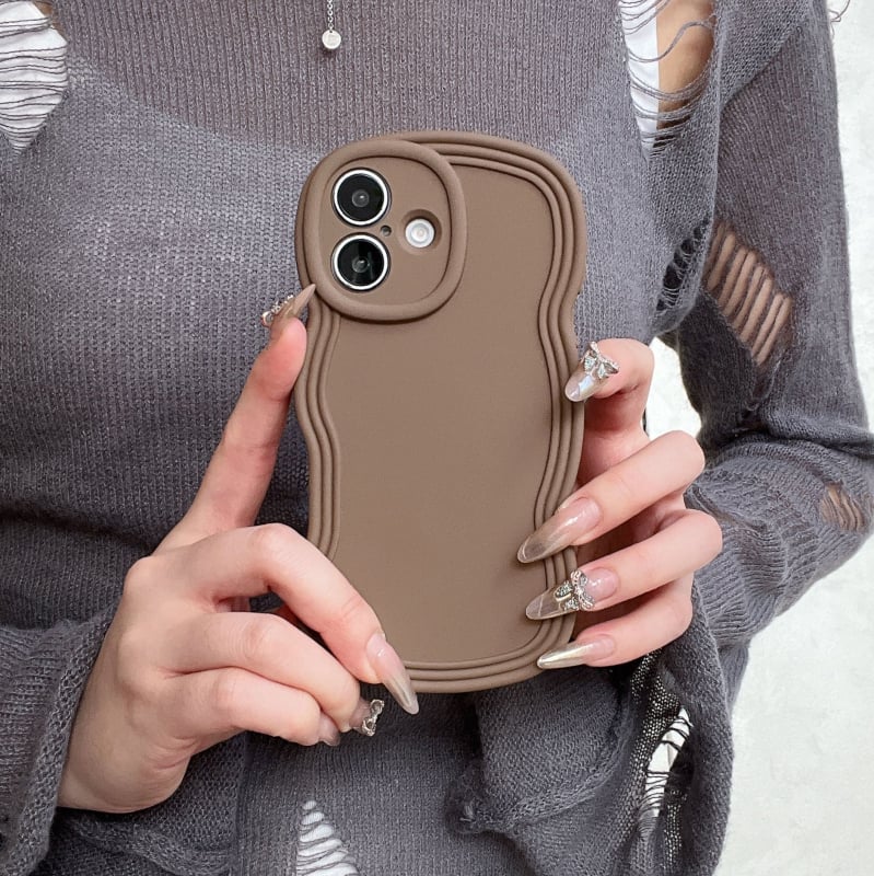 Carcasă TPU pentru iPhone în stil Ins, design minimalist de nișă, husă moale cu margine ondulată, protecție anti-cădere, anti-amprentă, finisaj mat
