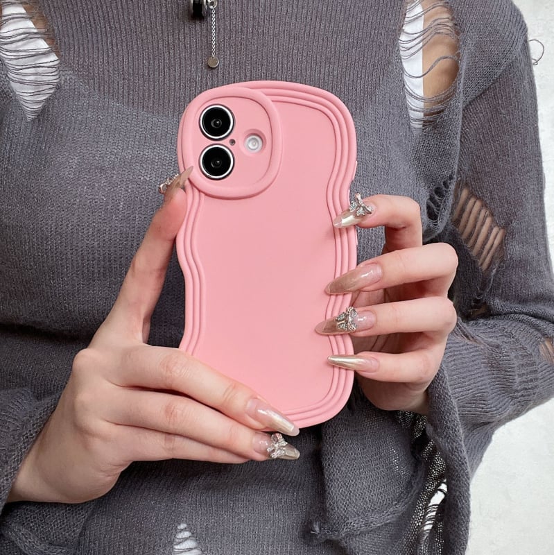 Carcasă TPU pentru iPhone în stil Ins, design minimalist de nișă, husă moale cu margine ondulată, protecție anti-cădere, anti-amprentă, finisaj mat