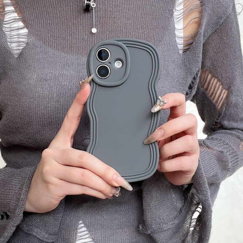 Carcasă TPU pentru iPhone în stil Ins, design minimalist de nișă, husă moale cu margine ondulată, protecție anti-cădere, anti-amprentă, finisaj mat