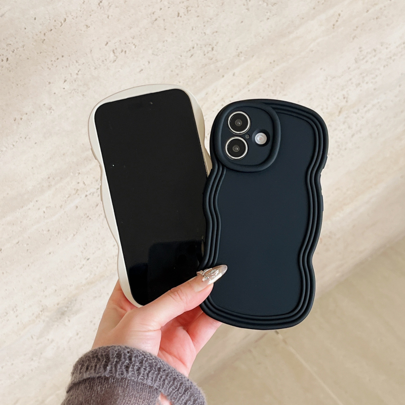 Carcasă TPU pentru iPhone în stil Ins, design minimalist de nișă, husă moale cu margine ondulată, protecție anti-cădere, anti-amprentă, finisaj mat