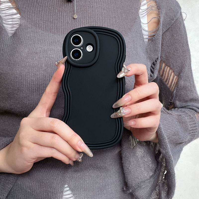 Carcasă TPU pentru iPhone în stil Ins, design minimalist de nișă, husă moale cu margine ondulată, protecție anti-cădere, anti-amprentă, finisaj mat