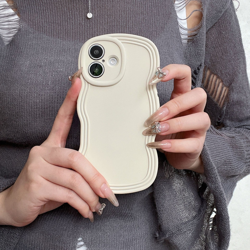 Carcasă TPU pentru iPhone în stil Ins, design minimalist de nișă, husă moale cu margine ondulată, protecție anti-cădere, anti-amprentă, finisaj mat