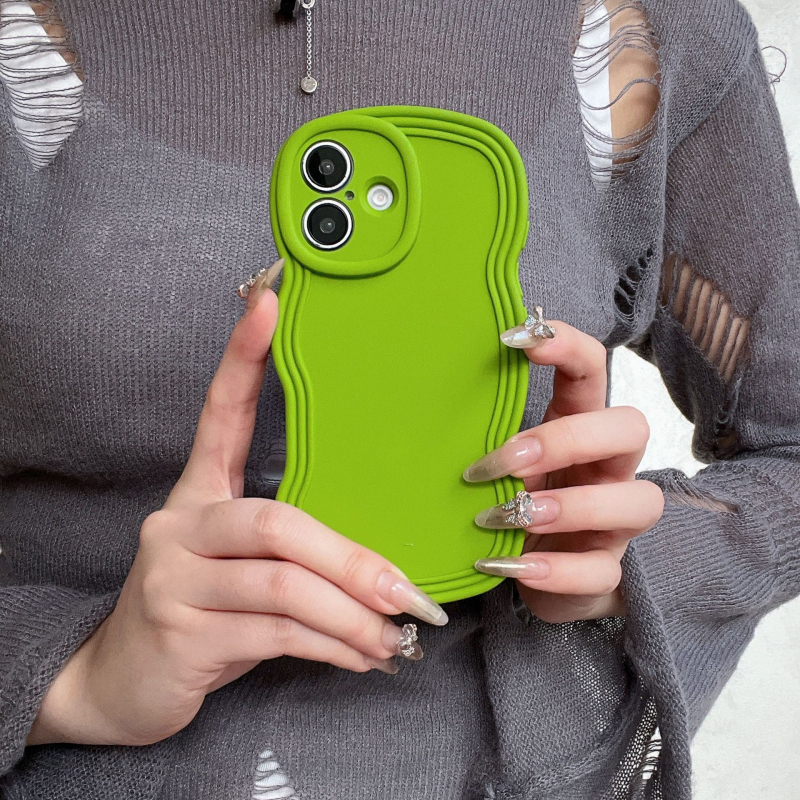 Carcasă TPU pentru iPhone în stil Ins, design minimalist de nișă, husă moale cu margine ondulată, protecție anti-cădere, anti-amprentă, finisaj mat
