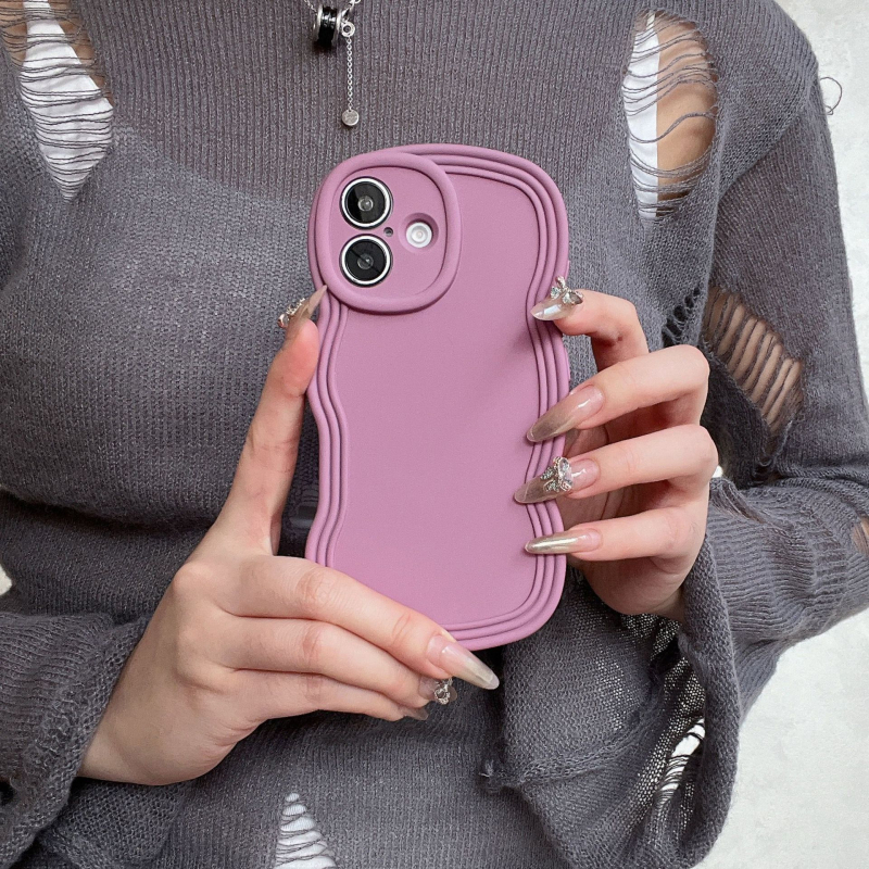 Carcasă TPU pentru iPhone în stil Ins, design minimalist de nișă, husă moale cu margine ondulată, protecție anti-cădere, anti-amprentă, finisaj mat