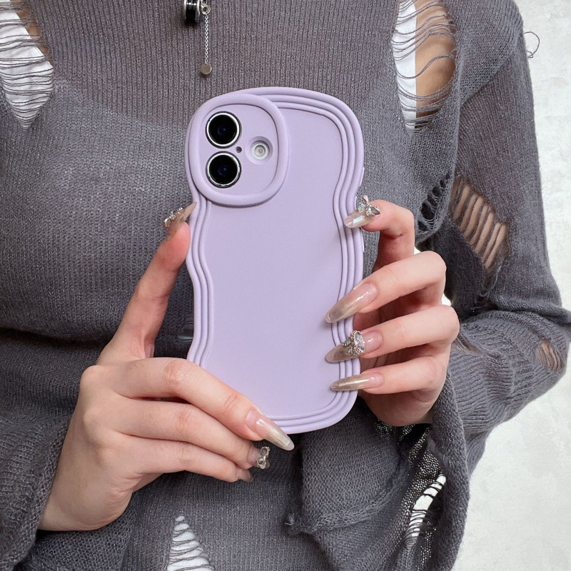 Carcasă TPU pentru iPhone în stil Ins, design minimalist de nișă, husă moale cu margine ondulată, protecție anti-cădere, anti-amprentă, finisaj mat