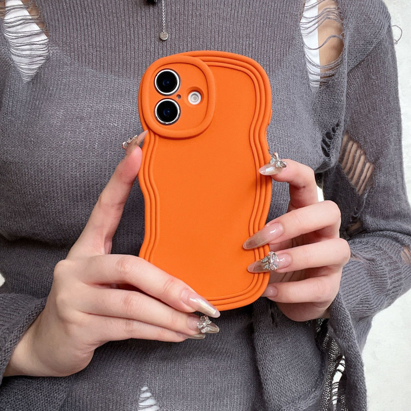 Carcasă TPU pentru iPhone în stil Ins, design minimalist de nișă, husă moale cu margine ondulată, protecție anti-cădere, anti-amprentă, finisaj mat
