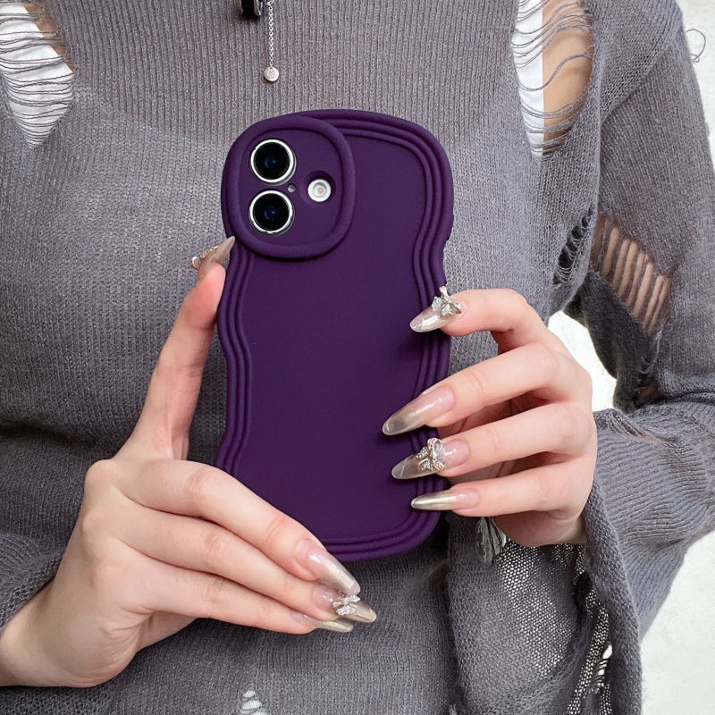 Carcasă TPU pentru iPhone în stil Ins, design minimalist de nișă, husă moale cu margine ondulată, protecție anti-cădere, anti-amprentă, finisaj mat