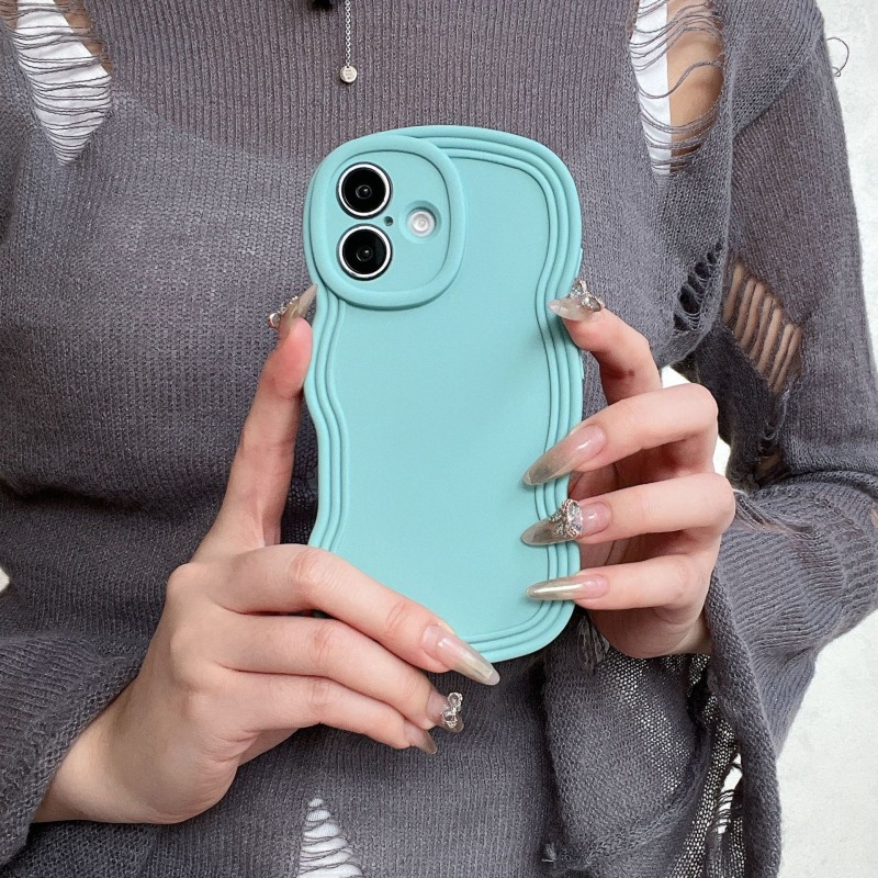 Carcasă TPU pentru iPhone în stil Ins, design minimalist de nișă, husă moale cu margine ondulată, protecție anti-cădere, anti-amprentă, finisaj mat