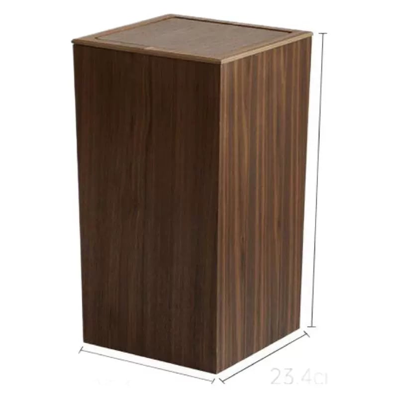 Coș de gunoi din lemn, 10 L, stil japonez, lux ușor, pătrat, pentru dormitor, sufragerie, birou, baie