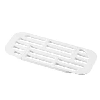 imakara Alb suport extensibil pentru chiuvetă – drenaj pentru vase și farfurii, organizator minimalist
