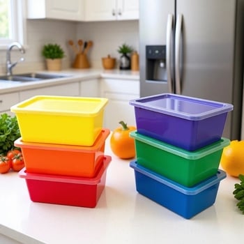 Cutie multifuncțională pentru blocuri de construit, capac colorat, depozitare pentru jucării, șosete și alte obiecte