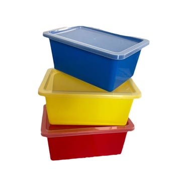 Cutie multifuncțională pentru blocuri de construit, capac colorat, depozitare pentru jucării, șosete și alte obiecte