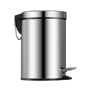 Coș de gunoi din oțel inoxidabil cu pedale, pentru baie, 4 L, depozitare casnică