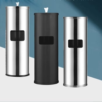 Dispenser/coș pentru șervețele umede din oțel inoxidabil sau fier vopsit, capacitate 12 L+, deschidere prin atingere, uz comercial