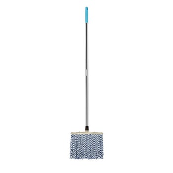 Mop din bumbac pentru uz casnic, mop plat universal cu cap lat, fire albe îngroșate și fire de bumbac colorate, absorbant și fără scame