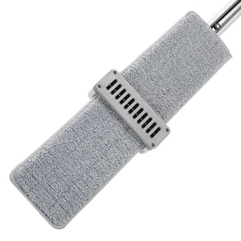Mop plat universal, fără urme și pete de apă, mâner telescopic, schimbare a capului fără atingere, cap de microfibră îngroșat, durabil