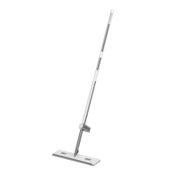 Mop plat universal, fără urme și pete de apă, mâner telescopic, schimbare a capului fără atingere, cap de microfibră îngroșat, durabil