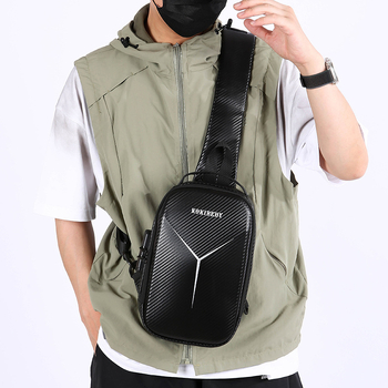 Geantă de piept pentru bărbați, stil motocicletă, antifurt, versatilă, cu curea crossbody, pentru călătorii de afaceri și ciclism, compatibilă cu laptop de 8 inch