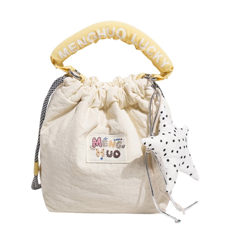 Geantă bucket pentru femei, stil japonez minimalist, culoare solidă, drăguță, geantă de umăr crossbody pentru uz zilnic