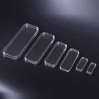 Cutie de depozitare din acril, pătrată, transparentă, cu capac, 200 g, pentru protecția colecției de lingouri de aur