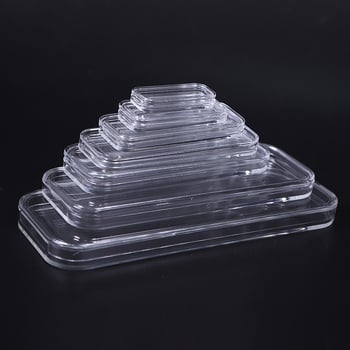 Cutie de depozitare din acril, pătrată, transparentă, cu capac, 200 g, pentru protecția colecției de lingouri de aur