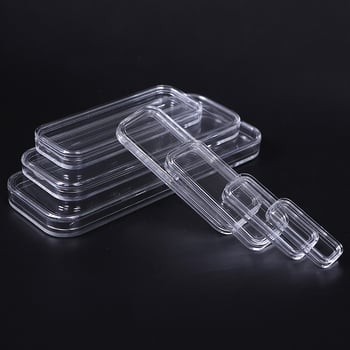Cutie de depozitare din acril, pătrată, transparentă, cu capac, 200 g, pentru protecția colecției de lingouri de aur