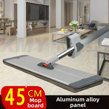 Mop z hliníkovej zliatiny, nový model, plochý mop bez použitia rúk, nástroj na lenivé čistenie domácnosti, drevené podlahy, suché aj mokré použitie