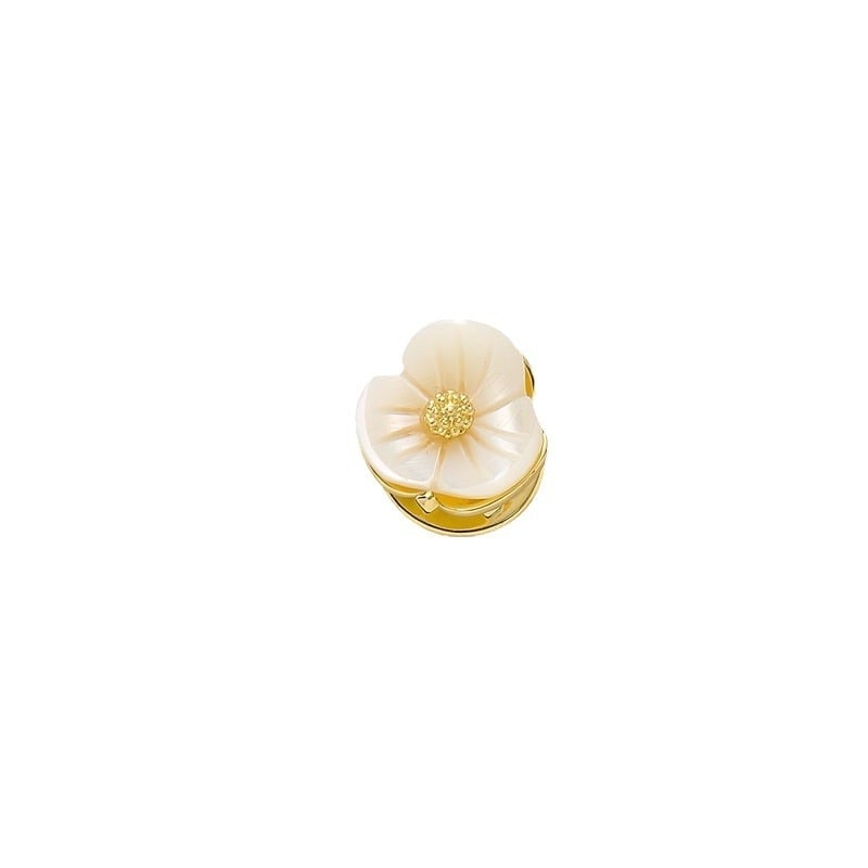 Broșă de gulă cu floare din scoică — elegantă, drăguță și creativă pentru femei