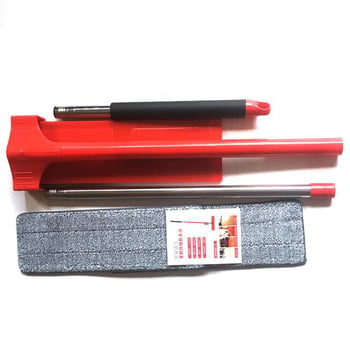 Xinjie Mop plat pentru uz casnic – fără atingere cu mâinile, microfibră, mâner telescopic din oțel inoxidabil, 100–120 cm, utilizare uscată și umedă, curățare pe suprafețe mari