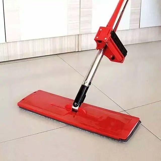 Xinjie Mop plat pentru uz casnic – fără atingere cu mâinile, microfibră, mâner telescopic din oțel inoxidabil, 100–120 cm, utilizare uscată și umedă, curățare pe suprafețe mari
