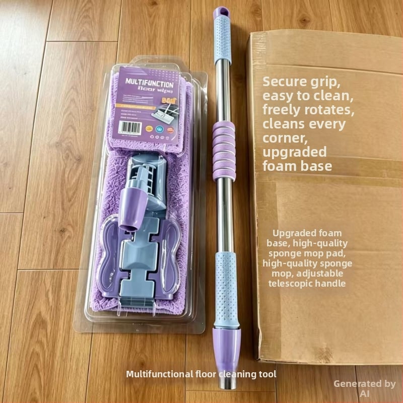 Noul model de mop plat pentru uz casnic, fără spălare manuală, cu clips pentru cârpă de mop înlocuibilă