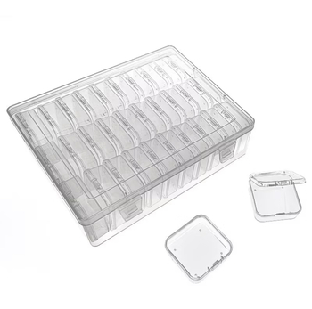 Cutie transparentă de depozitare pentru mărgele de artă, cu divizoare, capacitate mare, kit DIY